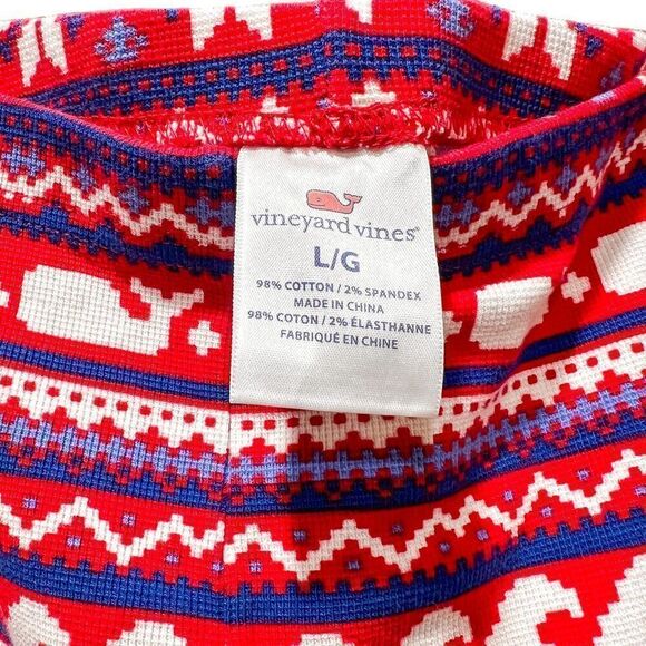 Vineyard Vines Women's Holiday Whale Isle Waffle Knit Pajama Set Size Large - Picture 5 of 6